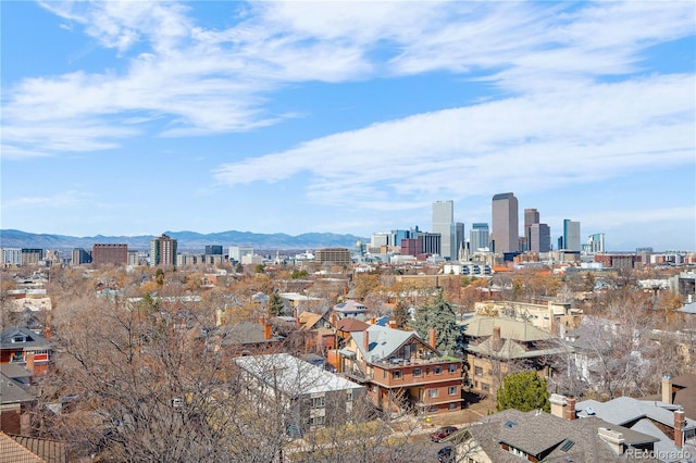 view of city featuring a mountain view