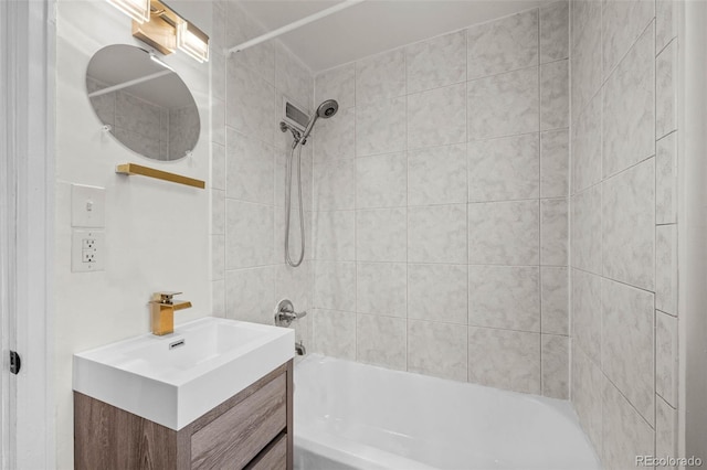 full bathroom with  shower combination and vanity