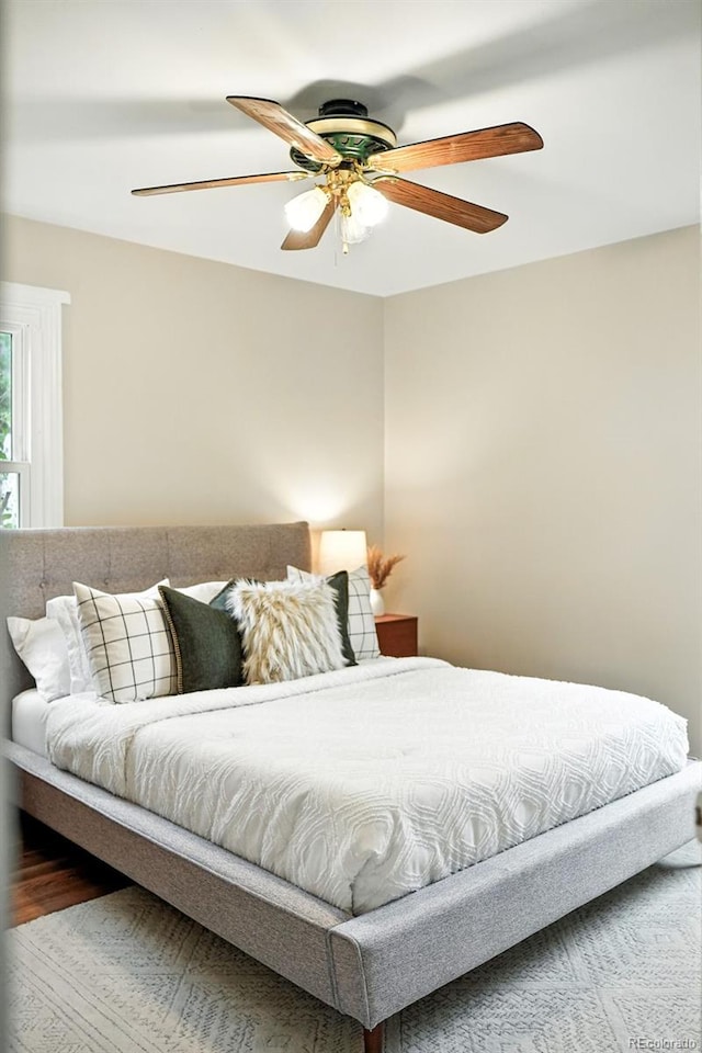2000 S King St, Denver, CO 80219 - bedroom featuring a ceiling fan and wood finished floors