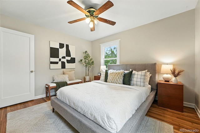 2000 S King St, Denver, CO 80219 - bedroom featuring wood finished floors and ceiling fan