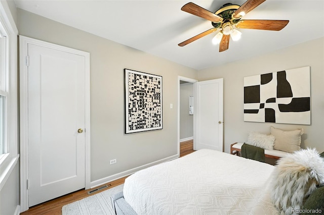 2000 S King St, Denver, CO 80219 - bedroom featuring wood finished floors and ceiling fan