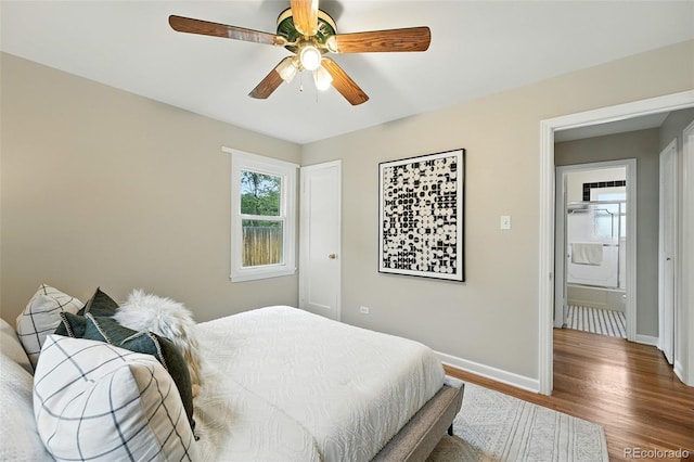 2000 S King St, Denver, CO 80219 - bedroom featuring wood finished floors and a ceiling fan