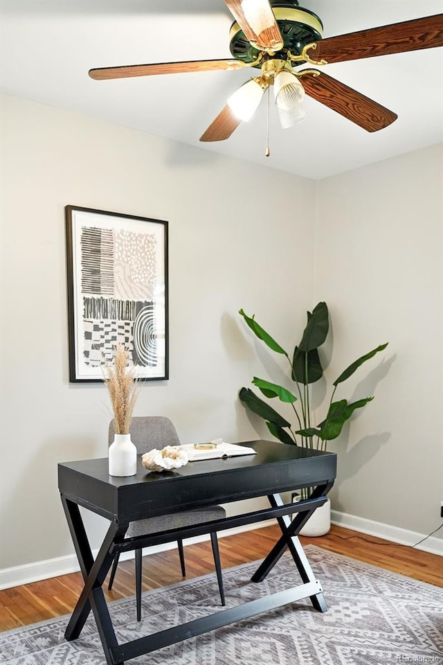 2000 S King St, Denver, CO 80219 - office space featuring wood finished floors and a ceiling fan