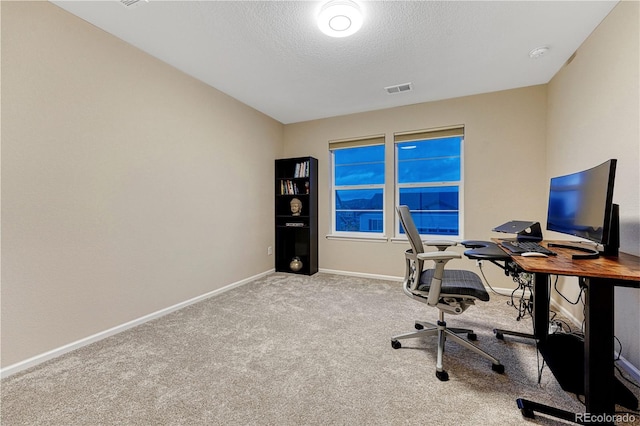 2775 Morningbird Ln, Castle Rock, CO 80109 - carpeted office with baseboards and a textured ceiling