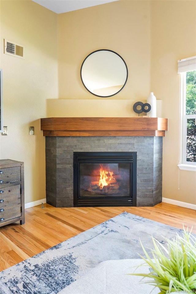 9168 W 50th Ln Unit 1, Arvada, CO 80002 - detailed view of a glass covered fireplace and wood finished floors