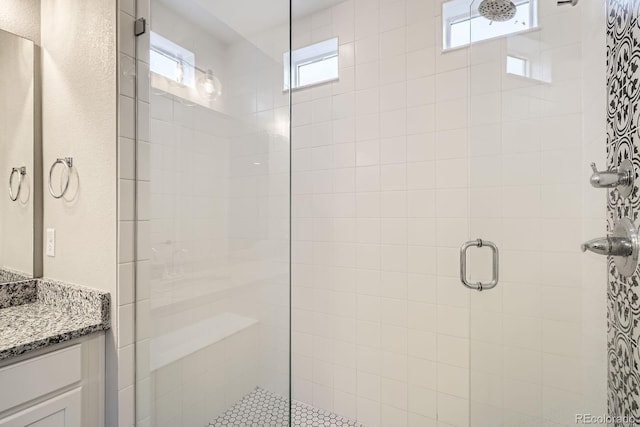 1403 Hart Ln, Elizabeth, CO 80107 - full bathroom featuring a stall shower and vanity