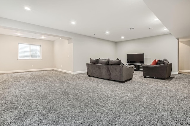 1403 Hart Ln, Elizabeth, CO 80107 - carpeted living room featuring baseboards and recessed lighting
