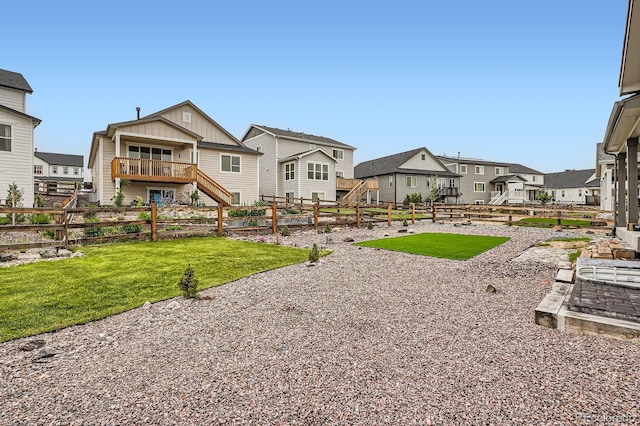 1403 Hart Ln, Elizabeth, CO 80107 - view of yard featuring stairs and a residential view