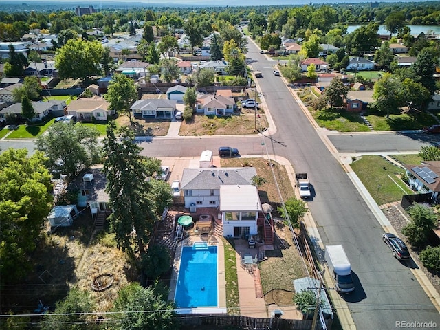 2141 W Gill Pl, Denver, CO 80223 - aerial view of residential area with a pool