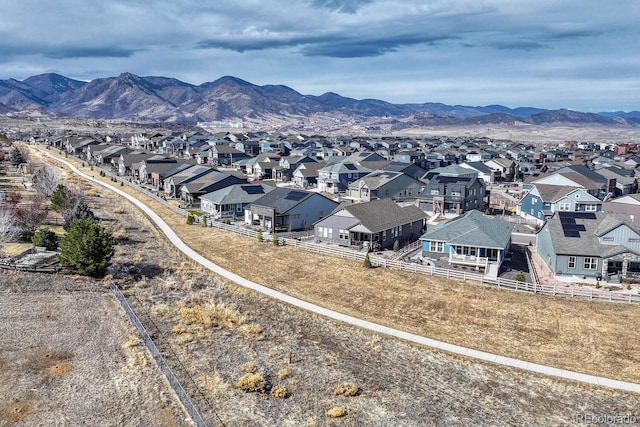 aerial view featuring a mountain view