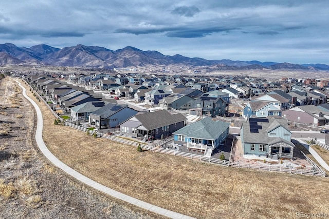 bird's eye view featuring a mountain view