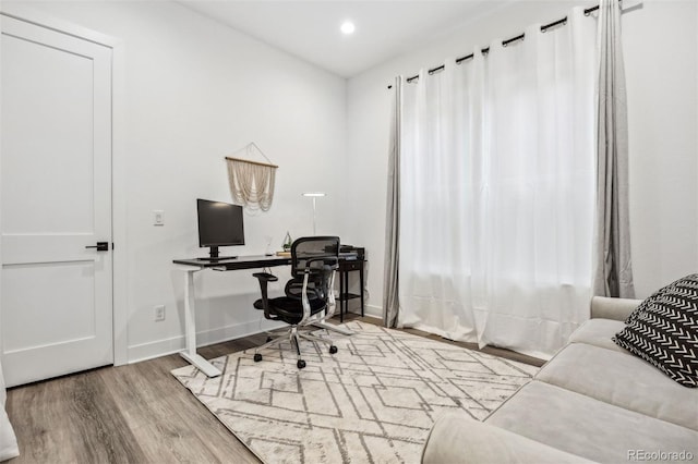 office featuring light hardwood / wood-style flooring