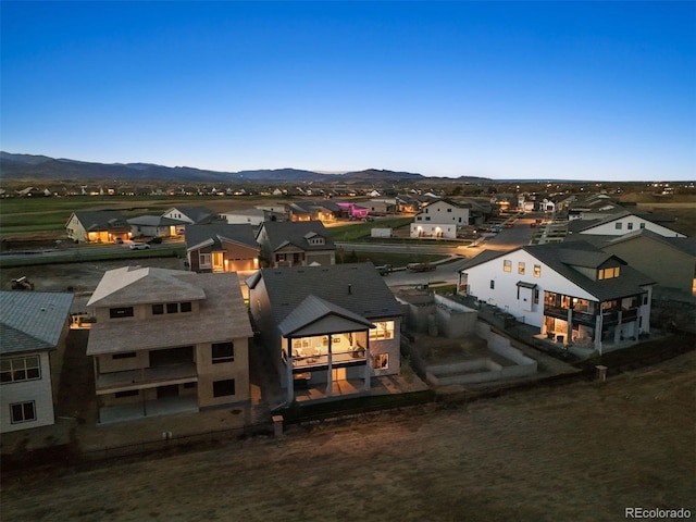 aerial view with a mountain view