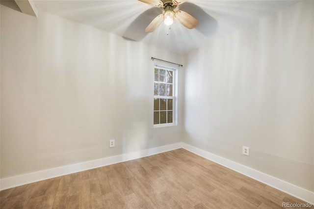 614 W Kiowa St, Colorado Springs, CO 80905 - unfurnished room with light wood finished floors, baseboards, and a ceiling fan