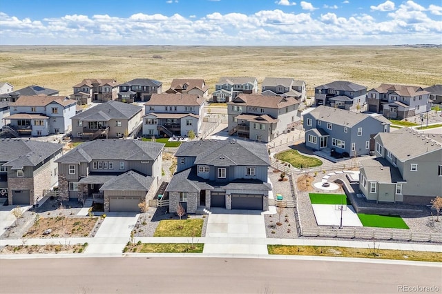 bird's eye view with a residential view