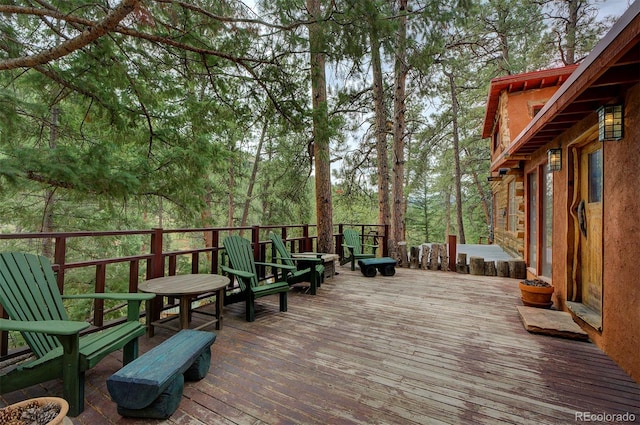 view of wooden deck