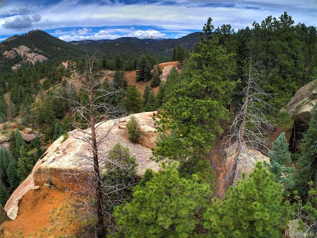 aerial view featuring a mountain view