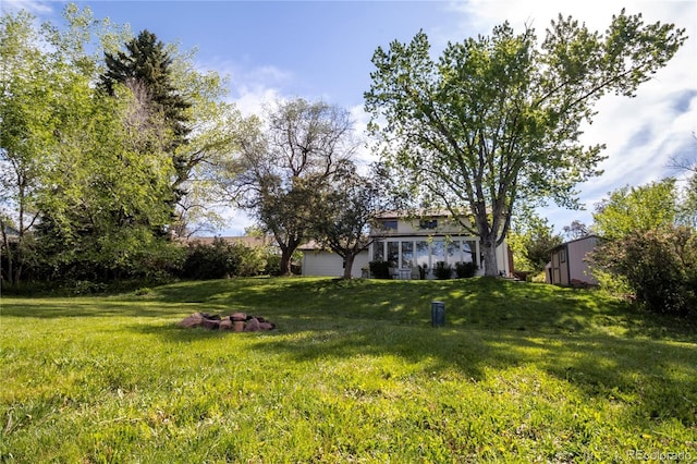 view of grassy yard