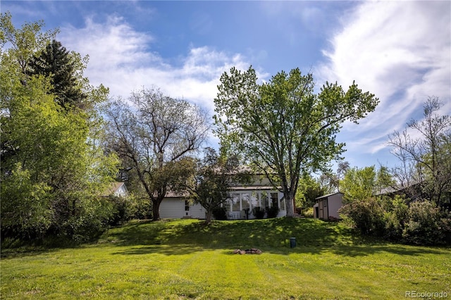 view of green lawn