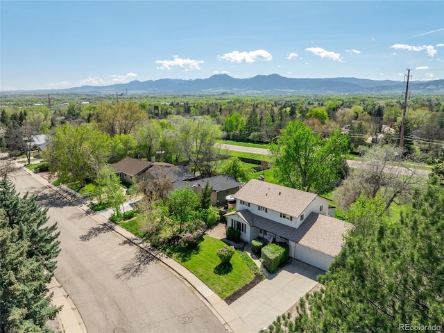 bird's eye view of a mountain backdrop