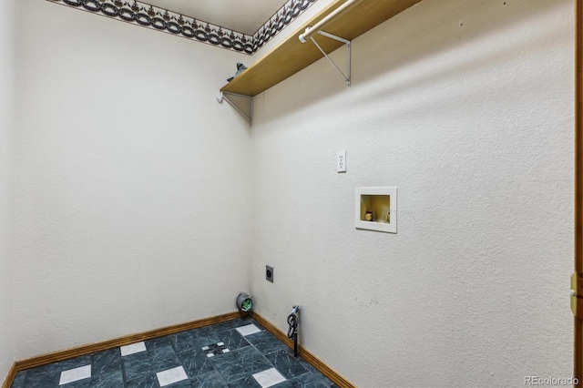 9920 Glenellen Dr, Peyton, CO 80831 - clothes washing area with baseboards, electric dryer hookup, laundry area, and washer hookup