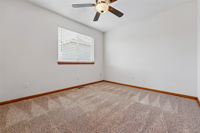 9515 Dolton Way, Highlands Ranch, CO 80126 - unfurnished room with carpet, a ceiling fan, and baseboards