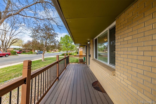 deck with a porch