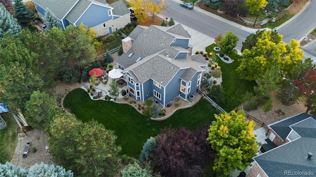 drone / aerial view featuring a residential view