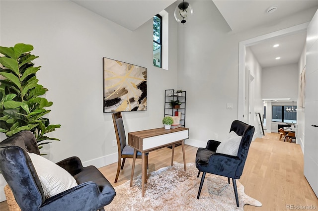 1029 9th St, Boulder, CO 80302 - office featuring light wood-style floors, a high ceiling, and recessed lighting