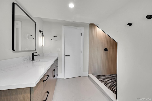1029 9th St, Boulder, CO 80302 - full bath featuring vanity and tiled shower