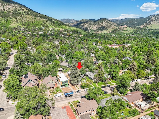 1029 9th St, Boulder, CO 80302 - aerial view of a mountainous background
