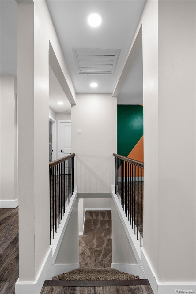 8060 Stuart Pl, Westminster, CO 80031 - corridor with an upstairs landing and recessed lighting