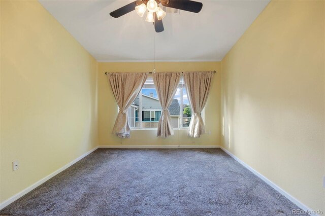3857 Mossy Rock Dr Unit 201, Highlands Ranch, CO 80126 - spare room featuring a ceiling fan and carpet floors
