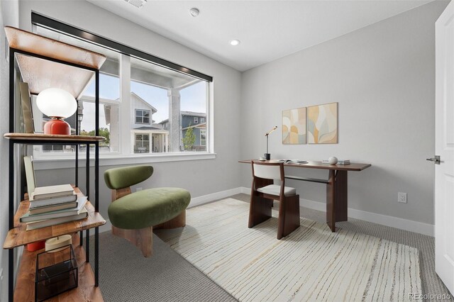 815 Promenade Dr, Superior, CO 80027 - office space with baseboards, carpet flooring, and recessed lighting