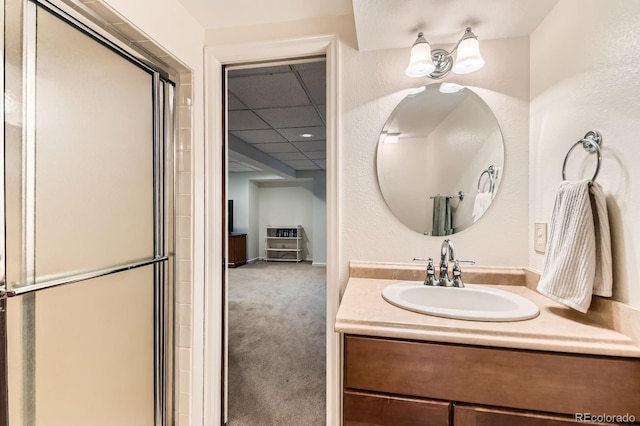 6351 S Andes Pl, Centennial, CO 80016 - bathroom featuring a shower stall and vanity