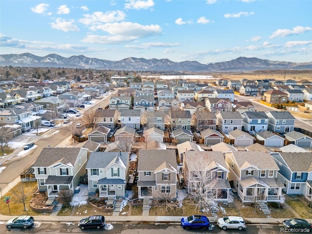 aerial view featuring a mountain view