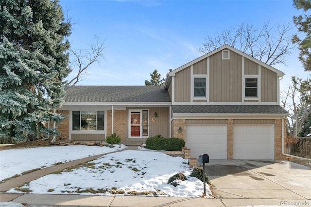 split level home featuring a garage