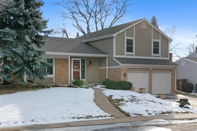 split level home with a garage