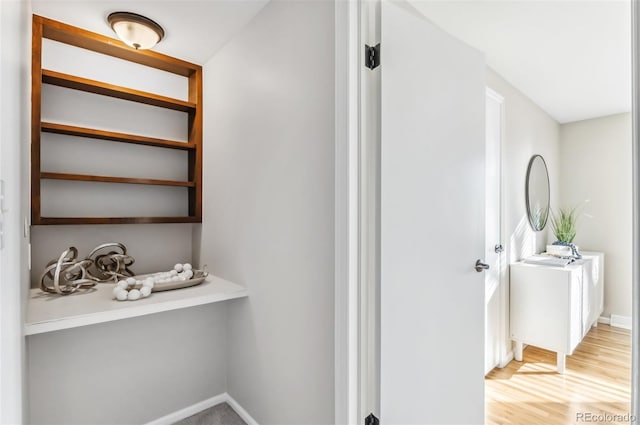 bathroom featuring wood-type flooring