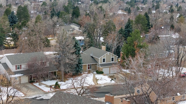 view of snowy aerial view