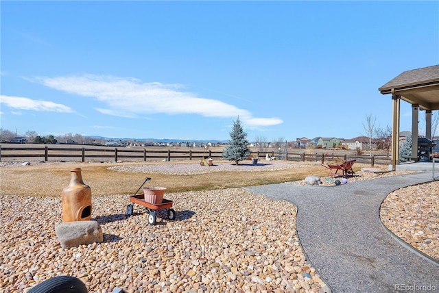 view of yard with fence