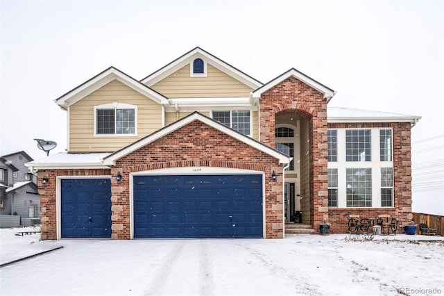 view of front facade featuring a garage