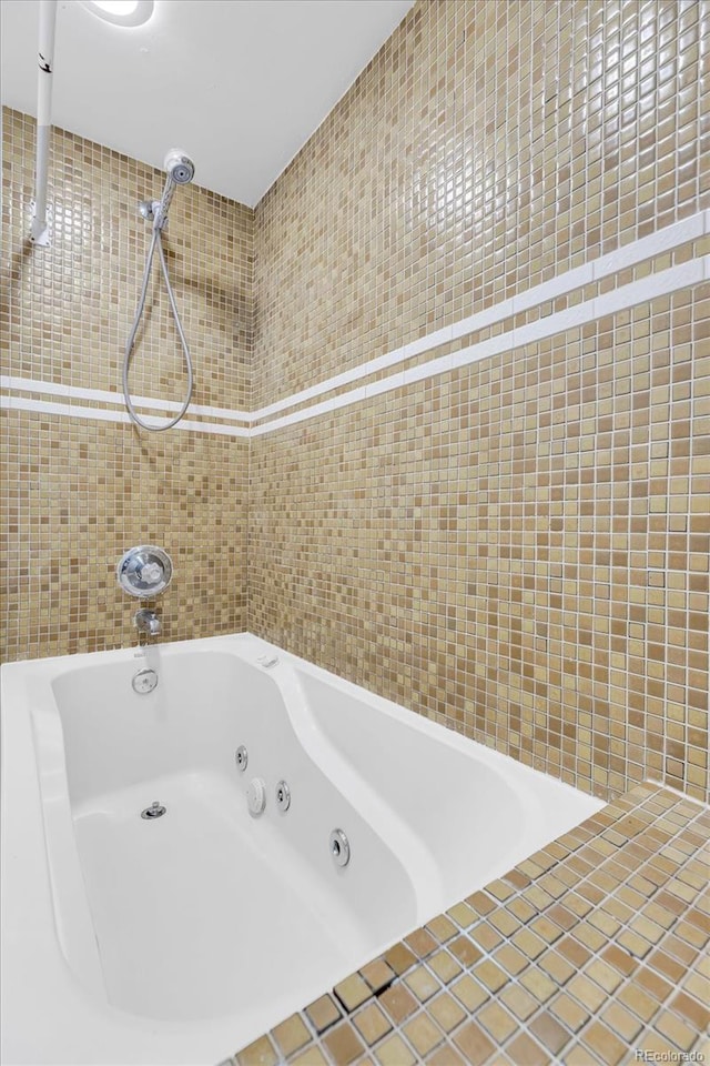 8705 W 86th Dr, Arvada, CO 80005 - full bath featuring tile walls and tile patterned floors