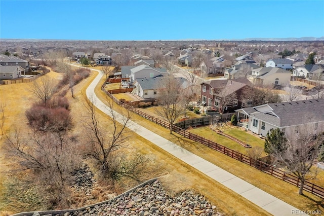 bird's eye view with a residential view