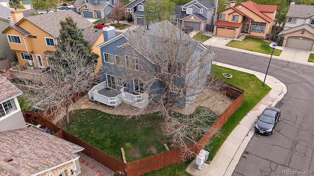 aerial view of residential area
