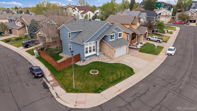 aerial view of residential area