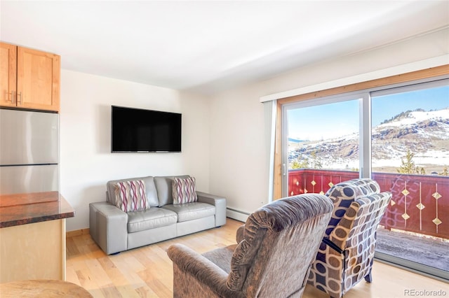 150 Evergreen Rd Unit 204, Dillon, CO 80435 - living area featuring baseboard heating and light wood-style flooring