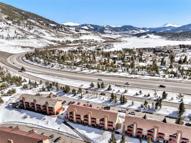 150 Evergreen Rd Unit 204, Dillon, CO 80435 - snowy aerial view featuring a mountain view