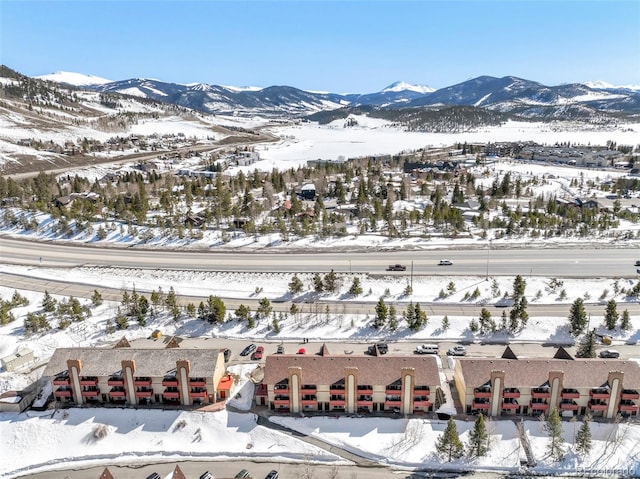 150 Evergreen Rd Unit 204, Dillon, CO 80435 - snowy aerial view featuring a mountain view