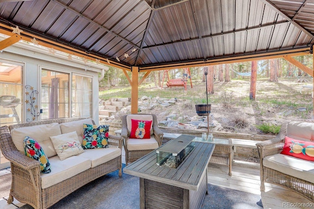 8795 Rudd Rd, Evergreen, CO 80439 - view of patio with an outdoor hangout area and a deck